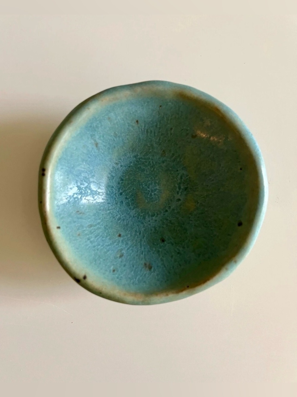 Handcrafted Turquoise Ceramic Dish - Home Art Accent